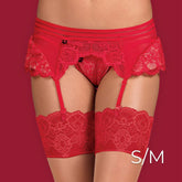 Obsessive - 853-GAR-3 garter belt S/M - Red